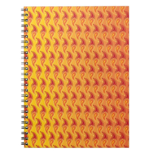 Oriental Orange Twin Flamme Persian Paisley Patter Notizblock (Vorderseite)