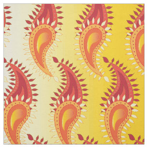 Oriental Orange Twin Flamme Persian Paisley Patter Stoff