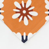 Oriental Orange White Katazome Blume Pattern Fleecedecke (Ecke)