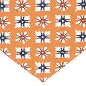 Oriental Orange White Katazome Blume Pattern Kurzer Tischläufer (Ecke)