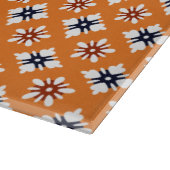 Oriental Orange White Katazome Blume Pattern Schneidebrett (Ecke)