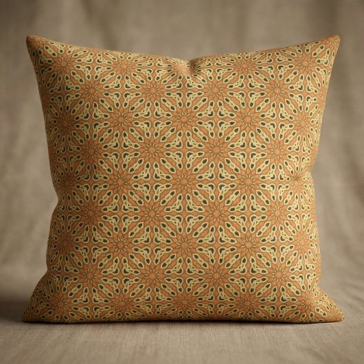 Oriental Orange & Yellow Geometric Muster Stoff