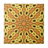 Oriental Orange & Yellow Ochre Geometric Muster Fliese (Vorderseite)