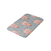 Oriental Paisley Peacock Feather Background Badematte (Schrägansicht)