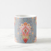 Oriental Paisley Peacock Feather Background Kaffeetasse (Mittel)