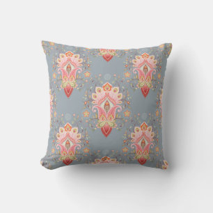 Oriental Paisley Peacock Feather Background Kissen