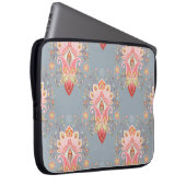 Oriental Paisley Peacock Feather Background Laptopschutzhülle (Vorne Rechts)