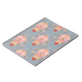 Oriental Paisley Peacock Feather Background Notizblock (Linke Seite)