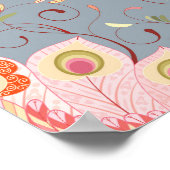Oriental Paisley Peacock Feather Background Poster (Ecke)