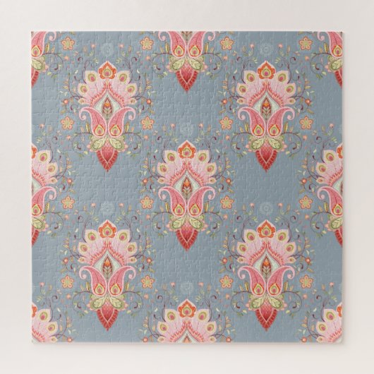 Oriental Paisley Peacock Feather Background Puzzle (Vertikal)