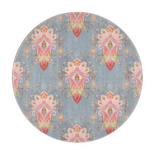 Oriental Paisley Peacock Feather Background Schneidebrett