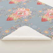 Oriental Paisley Peacock Feather Background Sherpadecke (3/4)