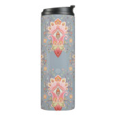 Oriental Paisley Peacock Feather Background Thermosbecher (Nach links gedreht)