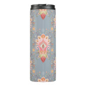 Oriental Paisley Peacock Feather Background Thermosbecher (Rückseite)