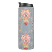 Oriental Paisley Peacock Feather Background Thermosbecher (Nach rechts gedreht)
