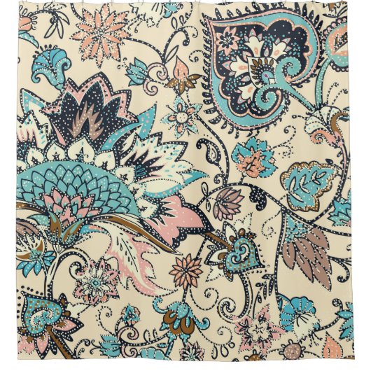 Oriental Paisley: Stilvolle Textil Elegance. Duschvorhang (Vorderseite)