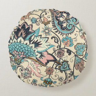 Oriental Paisley: Stilvolle Textil Elegance. Rundes Kissen