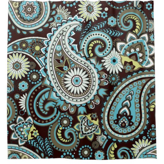 Oriental Paisley Vintag Seamless Pattern Duschvorhang (Vorderseite)