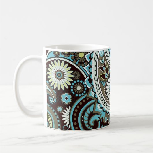 Oriental Paisley Vintag Seamless Pattern Kaffeetasse (Links)