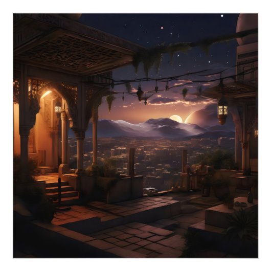 Oriental Palace Night View Fotodruck (Vorne)