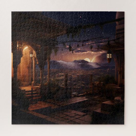 Oriental Palace Night View Puzzle (Vertikal)