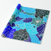 Oriental Pattern in Blue Shades Wrapping Paper Geschenkpapier (Ungerollt)