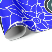 Oriental Pattern in Blue Shades Wrapping Paper Geschenkpapier (Rolleneckpunkt)