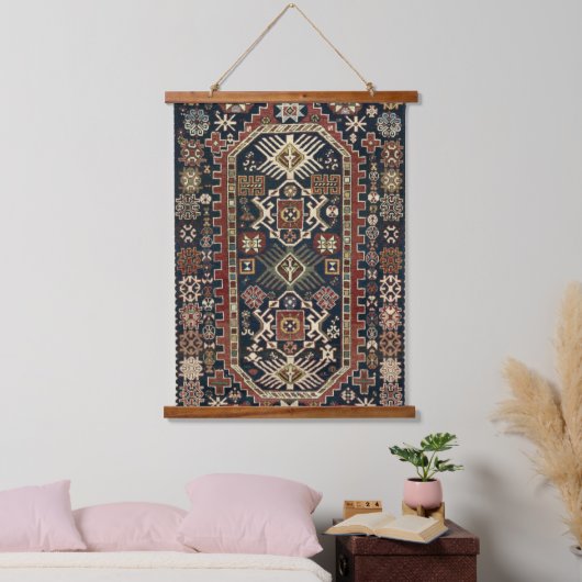 Oriental Persian Bijo 19c Rug print Wandteppich Mit Holzrahmen (Schlafzimmer)