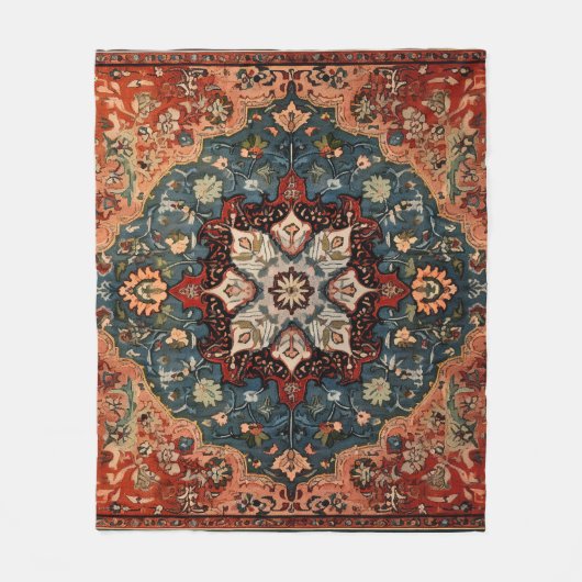 Oriental Persian Carpet Snowflake Fleecedecke (Vorderseite)