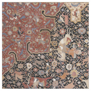 Oriental Persian Hunting Rug Print Patches Stoff