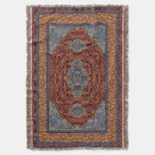 Oriental Persian Red Blue Gold Decke (Vorderseite Vertikal)