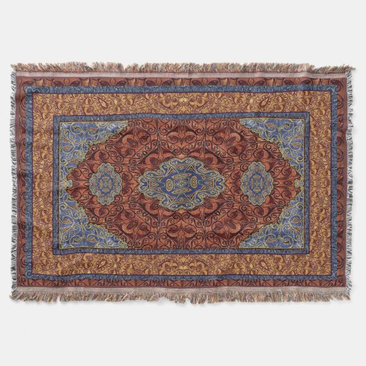 Oriental Persian Red Blue Gold Decke (Vorderseite)