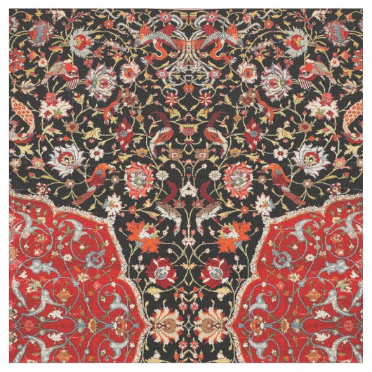 Oriental Persian Salat Teppich Print Pattern Stoff (Nahaufnahme)