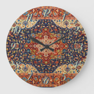 Oriental Persian Turkish Carpet Pattern Große Wanduhr
