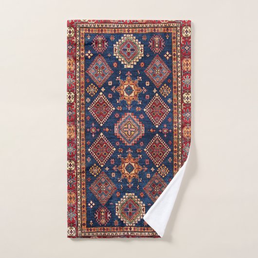 Oriental Persian Turkish Rug Pattern Badhandtuch Set (Handtuch)