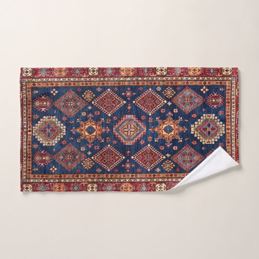 Oriental Persian Turkish Rug Pattern Badhandtuch Set (Handtuch)