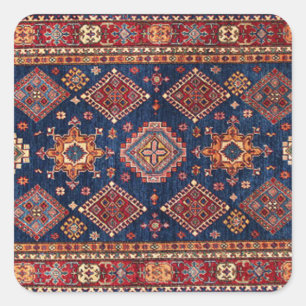 Oriental Persian Turkish Rug Pattern Quadratischer Aufkleber