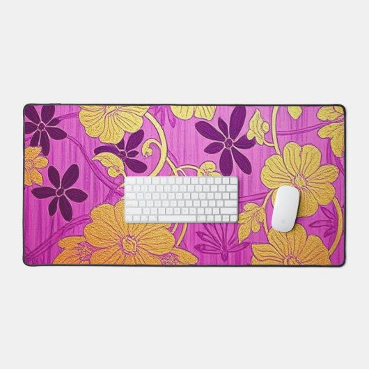 ORIENTAL Pink Golden Pattern - Desktop, Mouse Pad Schreibtischunterlage (Tastatur & Maus)