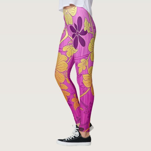 ORIENTAL Pink Golden Pattern - Leggings (Links)