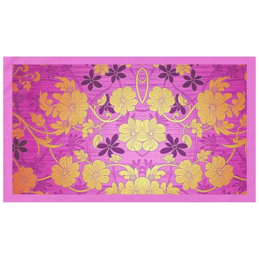 ORIENTAL Pink Golden Pattern - Tableclout Tischdecke (Vorderseite (Horizontal))