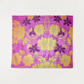 ORIENTAL Pink Golden Pattern - Tapestyle Wandteppich (Vorderseite (Horizontal))