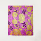 ORIENTAL Pink Golden Pattern - Tapestyle Wandteppich (Vorderseite)