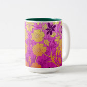 ORIENTAL Pink Golden Pattern - Tasse, Cup Zweifarbige Tasse (VorderseiteRechts)