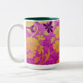 ORIENTAL Pink Golden Pattern - Tasse, Cup Zweifarbige Tasse (Links)