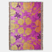 ORIENTAL Pink Golden Pattern - Throw Blanken Decke (Vorderseite Vertikal)