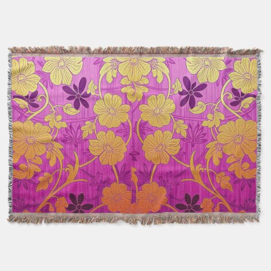 ORIENTAL Pink Golden Pattern - Throw Blanken Decke (Vorderseite)