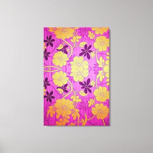 ORIENTAL Pink Golden Pattern - Wrapped Canvas Leinwanddruck (Vorderseite)