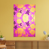 ORIENTAL Pink Golden Pattern - Wrapped Canvas Leinwanddruck (Insitu (Wohnzimmer))