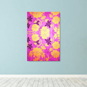 ORIENTAL Pink Golden Pattern - Wrapped Canvas Leinwanddruck (Insitu (Holzboden))