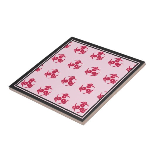 Oriental Pink Grau Drei Gänse Japan Mon Art Fliese (Seite)